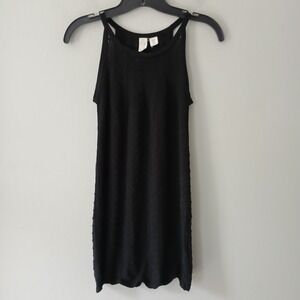 Joie Women's Size XS Black Chevron Mini Knit Dress Sleeveless Stretch Chevron‎